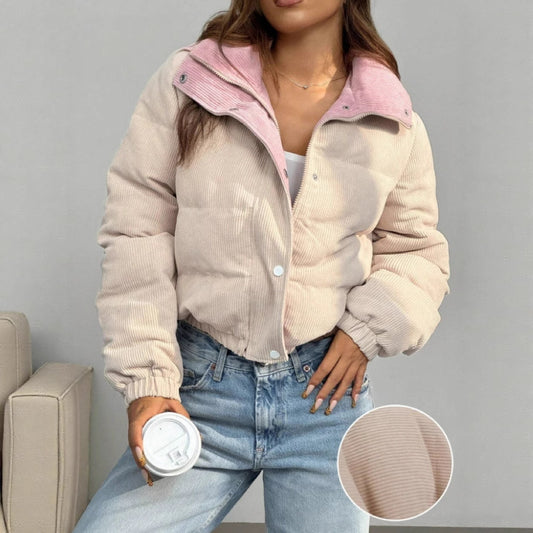 Women's Corduroy Line Cotton Collar Coat Cold-proof