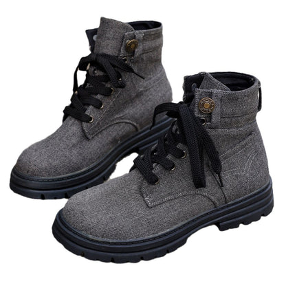 Plus Size Platform Martin Boots Female Lace Up Casual Ankle Boots