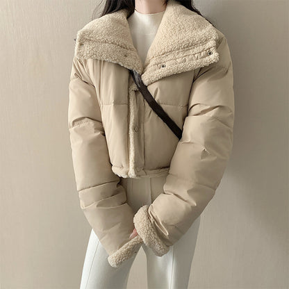 Female Lamb Wool Cotton Baggy Coat