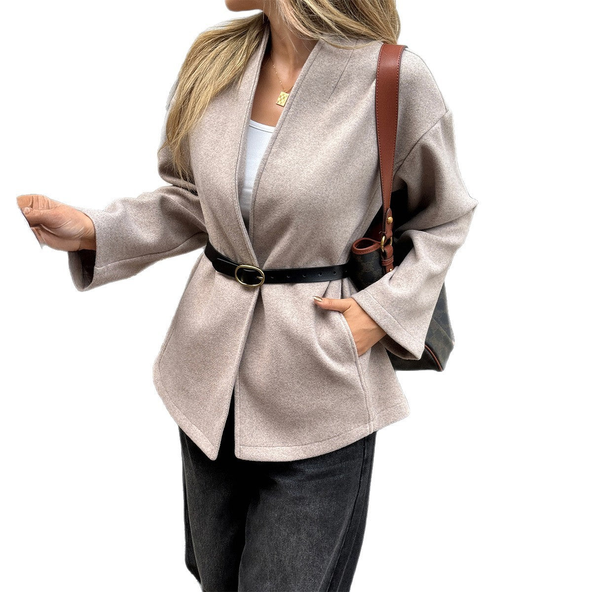 New Solid Color Long Sleeve Coat For Women