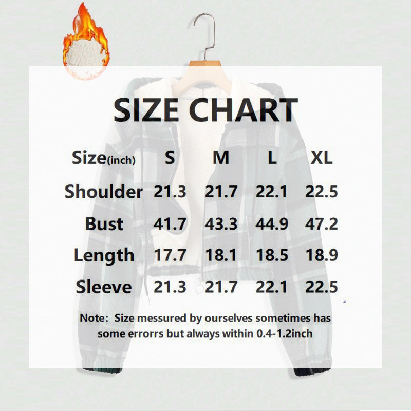 Women's Elegant Plaid Hooded Jacket, Full-Zip Lightweight Coat For Winter Casual Wear