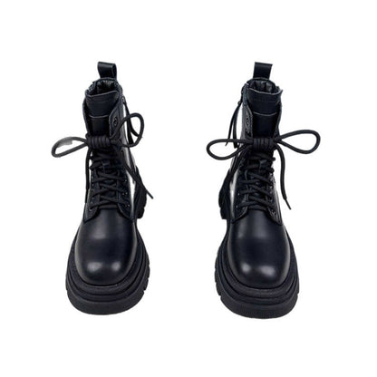 Women's Thick-soled British-style All-matching And Handsome Fashionable Leather Boots