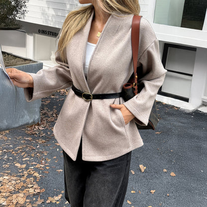 New Solid Color Long Sleeve Coat For Women