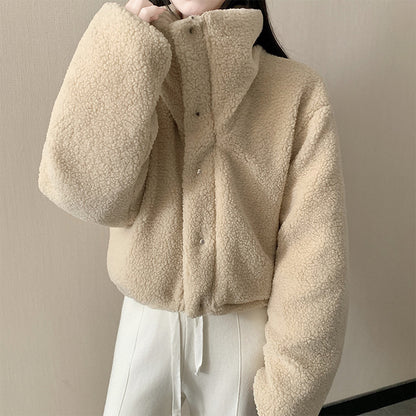 Female Lamb Wool Cotton Baggy Coat