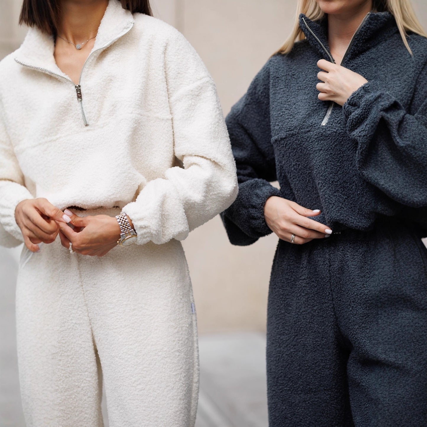 Nouveau costume polaire en deux pièces avec manches longues et demi pull.