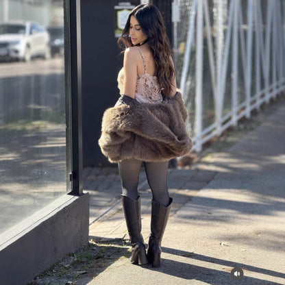 Environmental Protection Fox Fur Hooded Jacket Loose